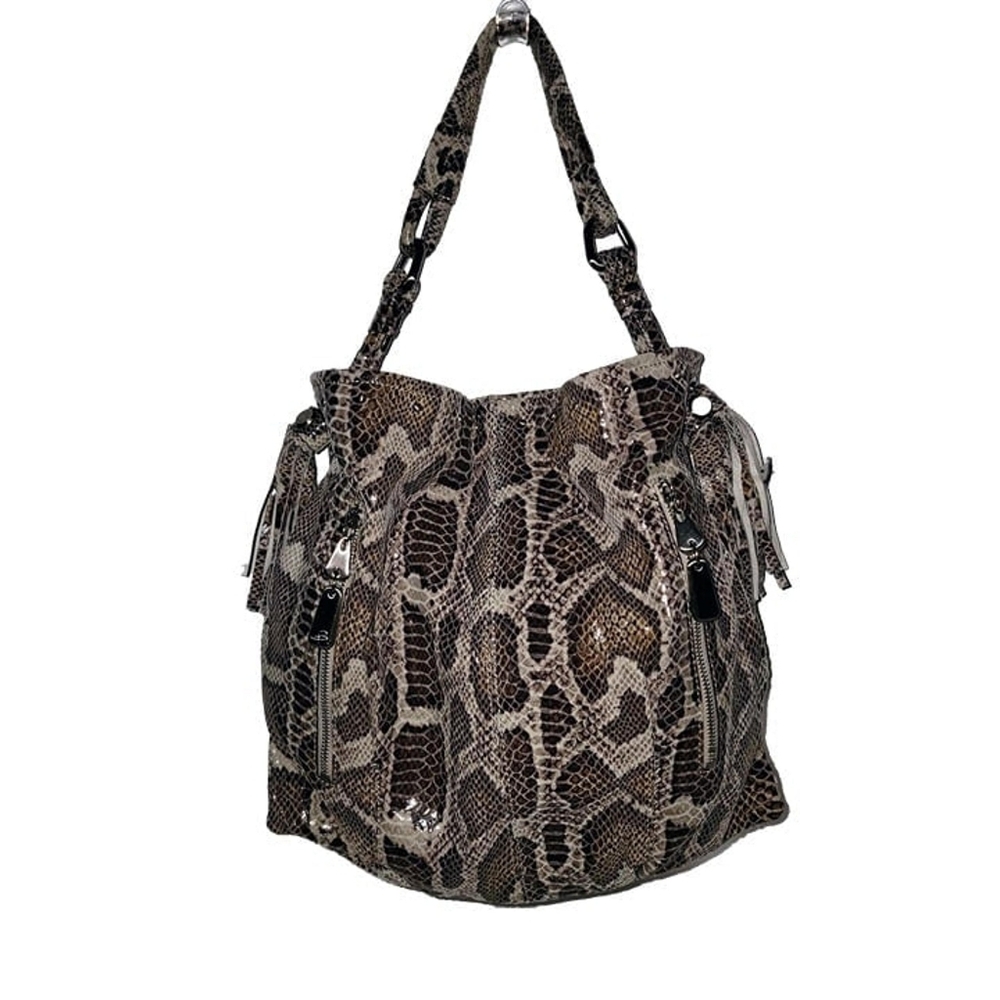 B. Makowsky Python Printed Leather Sholder Handba… - image 7